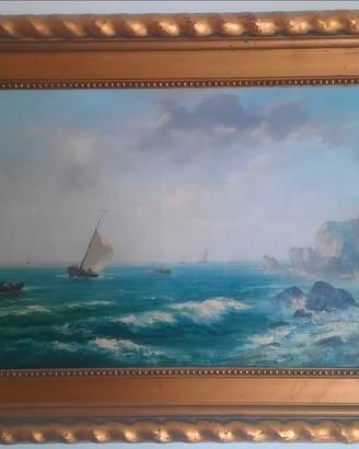 Dipinto olio su tela – J. Cayla 1894 – Marina orig