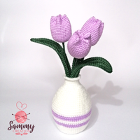 Vaso di fiori tulipani Amigurumi Crochet