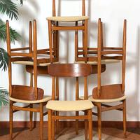 6 Sedie Mid Century Modern Vintage Anni 60 -