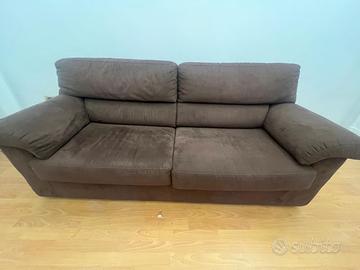 Coppia di divani sofa 2 posti sfoderabile marrone