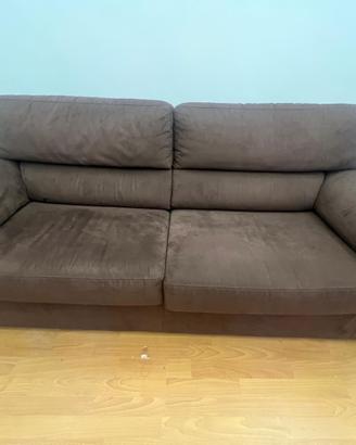 Coppia di divani sofa 2 posti sfoderabile marrone