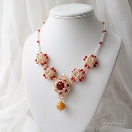 Collana Vintage Vittoria Zirconi Giada elegante