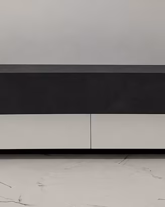 Mobile TV moderno bianco lucido e grigio