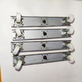 Ruote in nylon per carrello con staffe in metallo