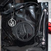Borsa Giorgio Armani lucida nera