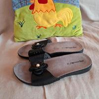 Ciabatte Riposella vera pelle misura 39 nere