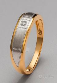 Anello Oro Giallo/Bianco da Uomo