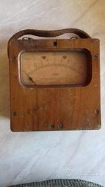 Amperometro analogico vintage – cassa in legno