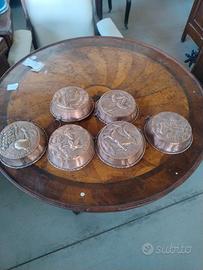 6 formelle di rame decorate