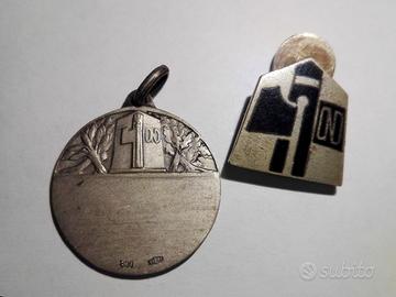 Lotto medaglia argento+spilla OND