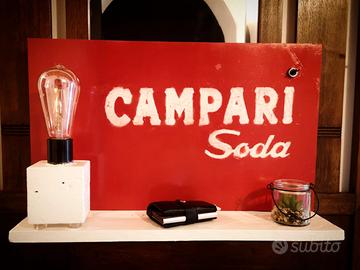 Lampada vintage riproduzione insegna Campari Soda