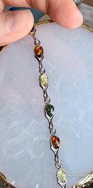 Bracciale in argento con pietre di Ambra