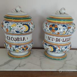 Maiolica policroma, Albarelli da farmacia
