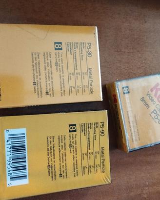 3 videocassette 8mm nuove