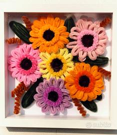 Quadro con gerbere colorate