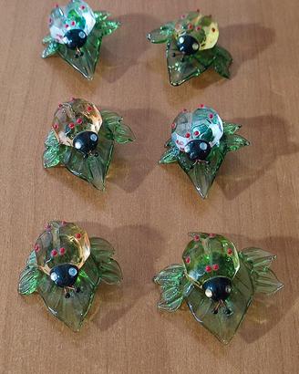 Coccinelle in vetro di murano 