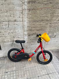 BTWIN Bici bimbo 2 in 1  DISCOVER 500 rossa