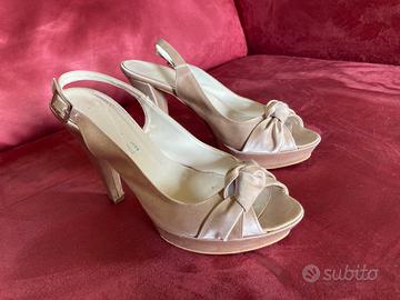 Scarpe Decolleté con plateau - Numero 37 - Beige.