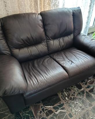 Divano 2 posti in pelle colori testa di moro