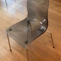 4 Sedie di Design Trasparenti Struttura in Acciaio