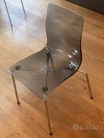 4 Sedie di Design Trasparenti Struttura in Acciaio