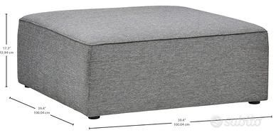 Pouf grande, ottomana poggiapiedi modello Audrey