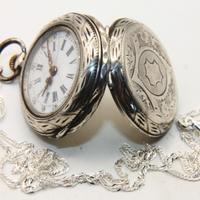 Splendido orologio collo per signora argento 1800