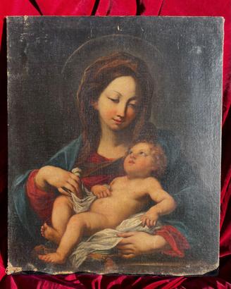 Antico Dipinto XVI°-XVII° Madonna con Bambino