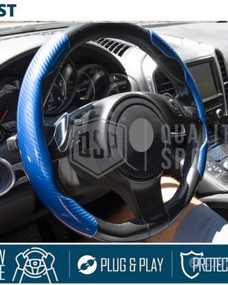 COPRIVOLANTE per JEEP Effetto FIBRA CARBONIO Blu