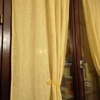 Tende da finestra in lino color giallo e magneti