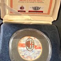 moneta "500 lire Caravelle Milan" dorata 24 carati