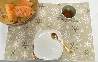 Set di 4 tovagliette americane fiocchi di neve