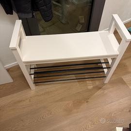 Porta scarpe bianco con seduta