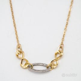 Collana in oro giallo 9 kt con centrale S.6