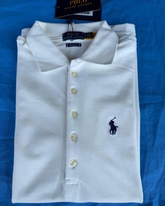 Polo Ralph Laurent Slim da donna bianca nuova
