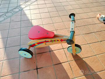 triciclo legno neonato bici 3 ruote
