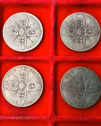 Regno Unito 4 monete in argento anni 1920/1922.