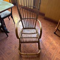 Sedia a dondolo bambù vintage