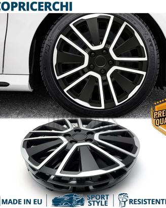4 Copricerchi per FORD 15'' Pollici Silver e Nere