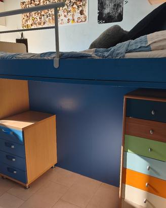 CAMERA DA LETTO COMPLETA CON LETTO A SOPPALCO