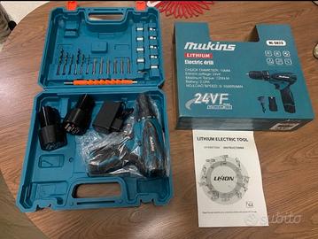 trapano avvitatore 24v litio con valigetta set 
