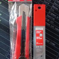 Taglierino cutter 25 mm con 10 lame Wurth