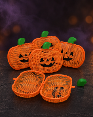 Zucca portacaramelle Halloween stampata in 3D