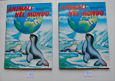 2 Album figurine Animali nel Mondo Fol-Bo anni '70