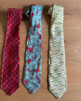 Set di 3 cravatte uomo, vintage, 100% seta