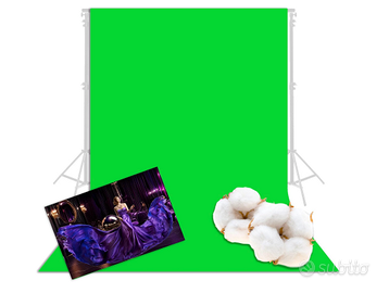 Kit Green Screen+grande fondale+struttura supporto