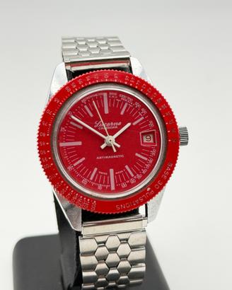 lucerne diver red watch swiss made nos 70s vintage