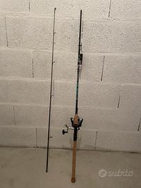 Canna da pesca in carbonio NUOVA + accessori