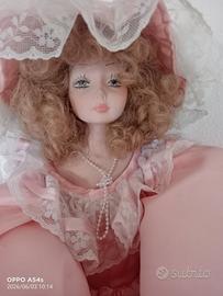 Bambola porcellana vintage da collezione - 80 cm