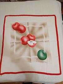 FOULARD Vanni Viviani – Motivo Mele (bordo rosso)
